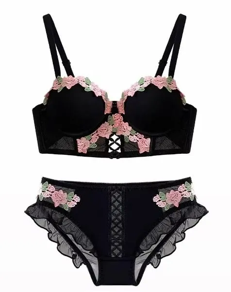 Japanese Sweet Sensual Bra Set Push Up for Small Breasts Lift & Gather Bigger Look Summer Light Soft Underwear Lingerie Set S-XL — image 15