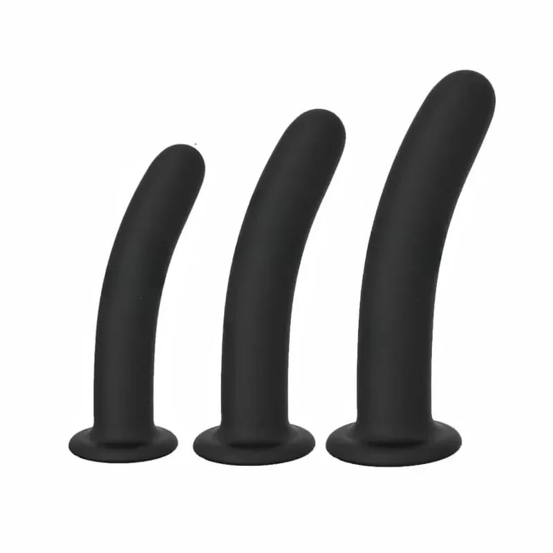 Plug anale butt plug 3 dimensioni plug anali allenamento semplici dildi con forte ventosa giocattoli del sesso anale per principianti e utenti avanzati — image 2