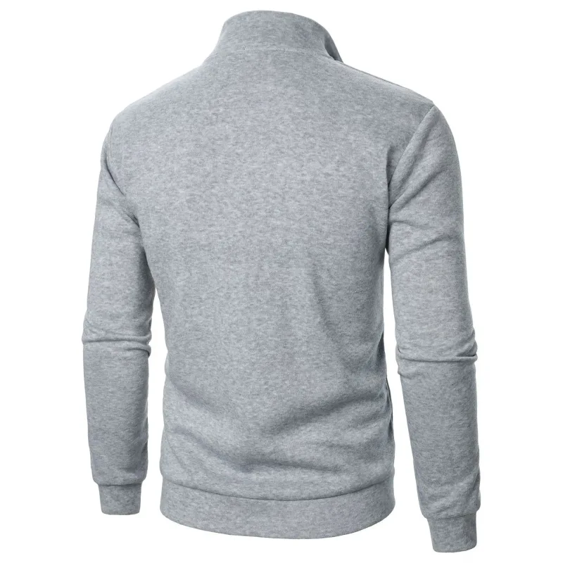 Spring Autumn new Casual Half Zipper stand collar sweatshirt Trend Simple slim men Pullover long sleeve tops Men's sweatshirt — image 11