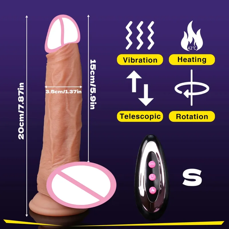 4 in 1 Thrusting Dildo Vibrator Remote Control Heating Tongue Licking Clitoris G-Spot Dick Sex Toys Vagina Adult Female Sex Shop — image 12