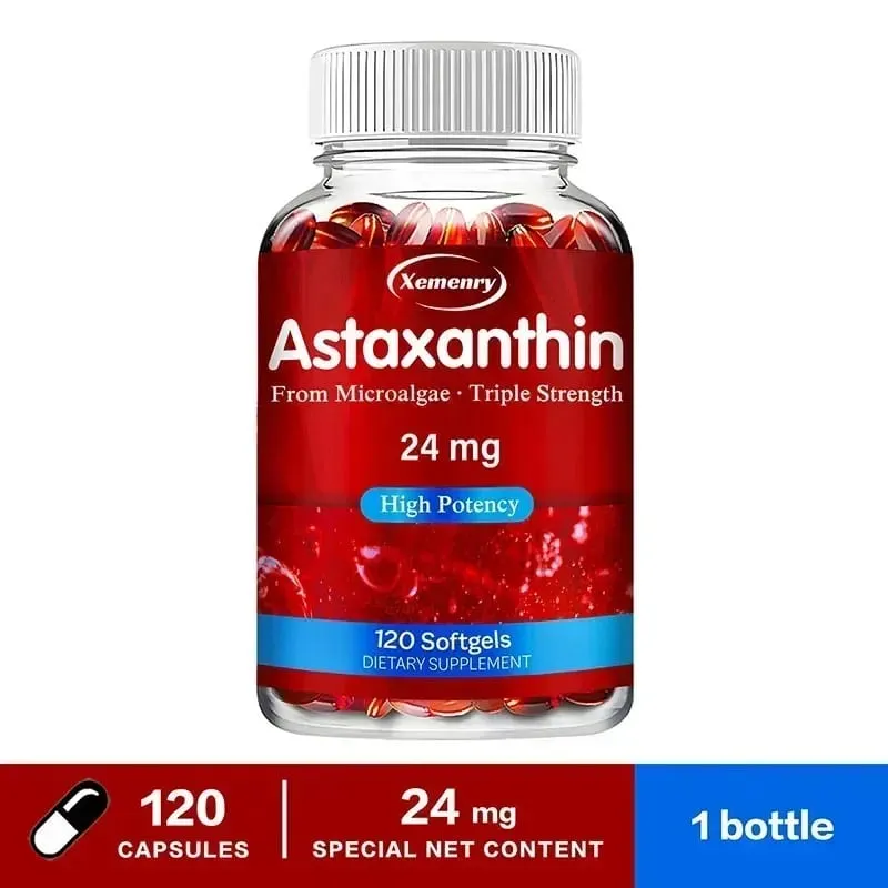 Astaxanthin 24 Mg - Meningkatkan Kesehatan Kardiovaskular Mempercepat Metabolisme Menjaga Kesehatan Sendi Mata dan Kulit Antioksidan