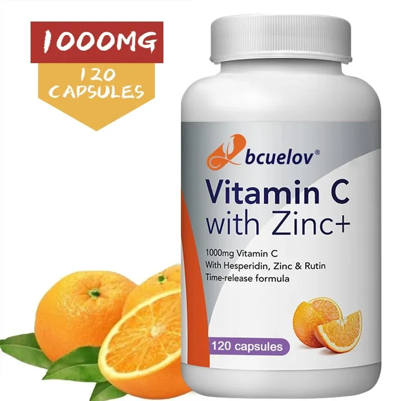 Organic Vitamin C + Zinc Capsules High Absorption Immune Support Antioxidant Collagen Health Supplement - 30/60/120 Counts — image 3