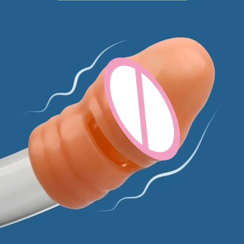 2PCS/Set Penis Sleeve Silicone Reusable Extension Condom Delay Ejaculation G Spot Anal Sex Toys For Men No Vibrator Sex Shop