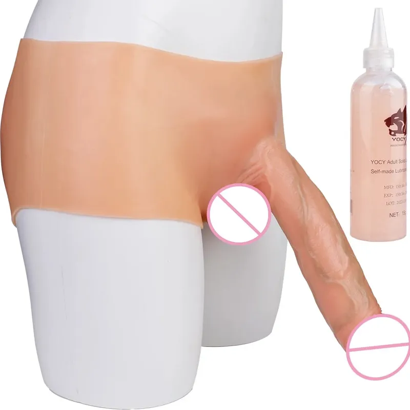 Silicone Strapon Lifelike Dildo Παντελόνι Φορητό συμπαγές μεγάλο πέος σεξ παιχνίδια για γυναίκες Λεσβίες Σεξ Ζευγάρι