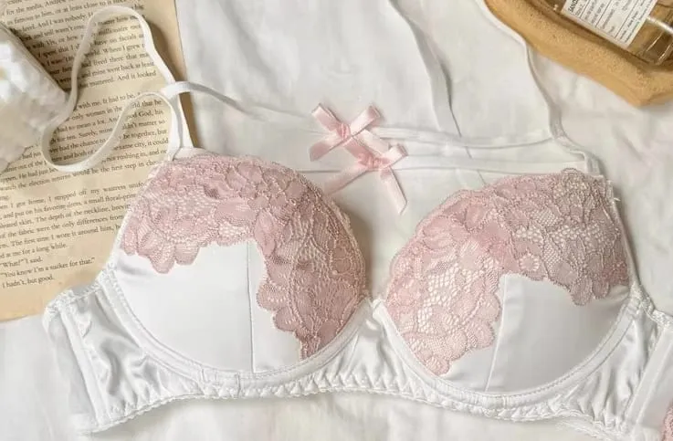Sexy Lace Bra Set Women Ultra Thin Push Up Small Bust Anti-Sagging Comfort Party Lingerie Breathable Hot Sale Bra and Panty Set — image 14