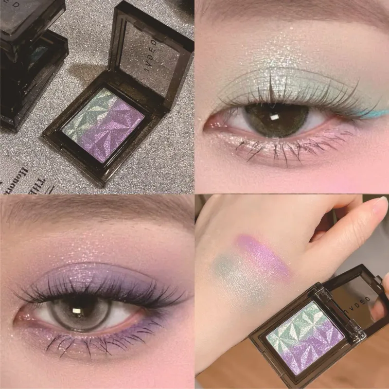 Metallic Gradient Eyeshadow Palette Silver Blue Punk Smoky Eye Shadow Highly Pigmented Pressed Purple Glitter Eyes Makeup Palet — image 7