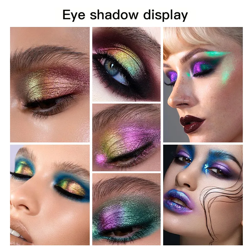 Multi-Chrome Chameleon Eyeshadow Powder Multi-Chrome Holographic Shifting Pigment for Eye Makeup Nail Art Cosplay