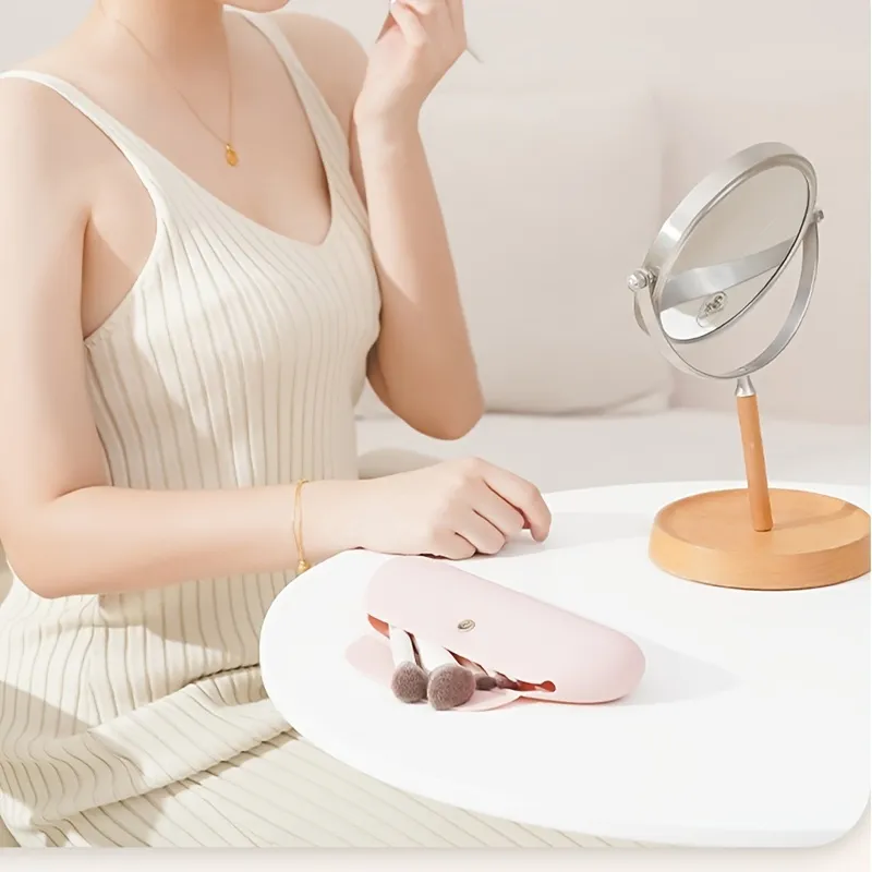 حامل فرشاة مكياج من السيليكون للسفر مضاد للسقوط، حامل فرش مستحضرات التجميل للوجه، منظم أدوات المكياج الناعم والأنيق