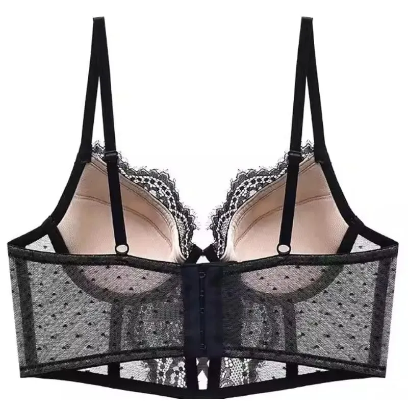 Push Up krajkový set spodního prádla pro ženy Průsvitná košilka s měkkou kosticí podprsenka Fishbone Teddy Sexy svatební líbánky S-XL — image 3
