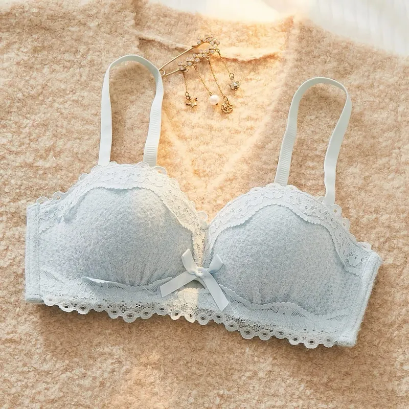 Lace Sexy Lingerie Set Push Up Thick Padded Small Breast Enhance Shaping Half Cup Bra Concealed Brief Intimates Underwear — image 14