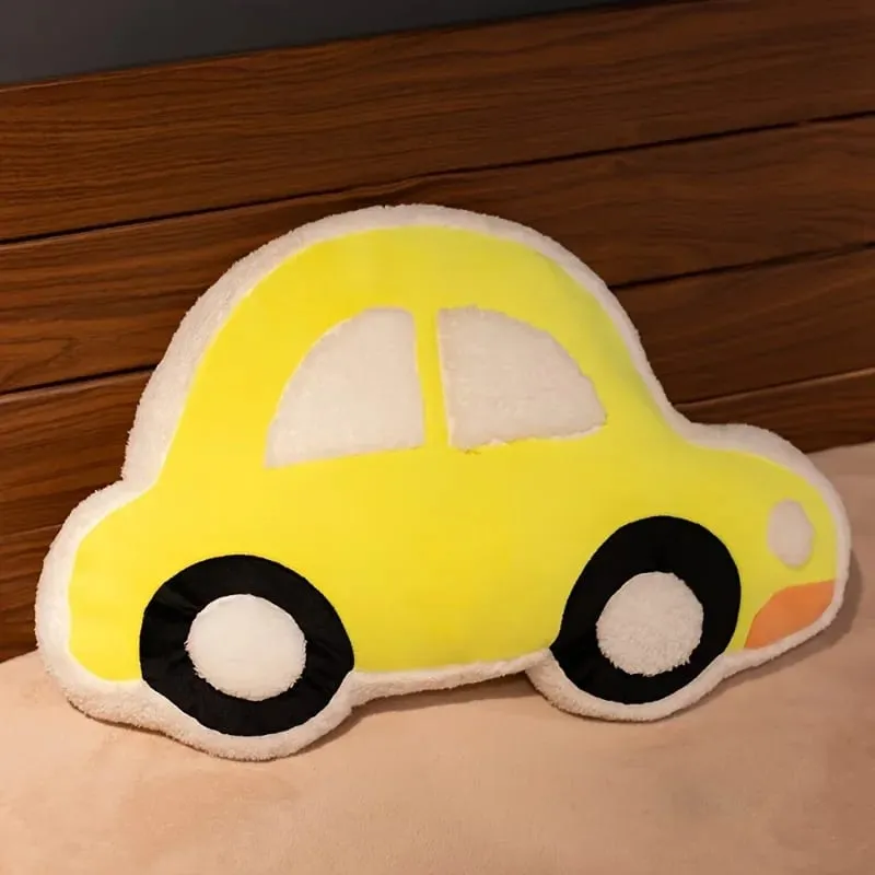 Plush Pillow Cartoon Car Soft Decorative Cushion Home And Car Vehicle Stuffed Toy Comfort Cushion For Children Kids Daily Using