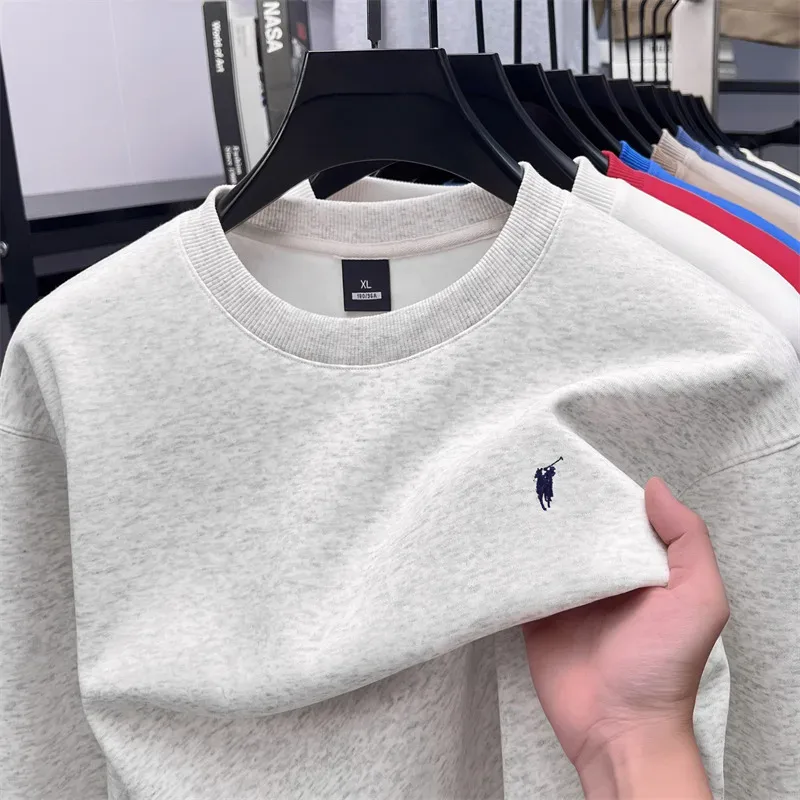 2026 Men's Crewneck Casual Long-sleeve Printed Leisure T-shirt Solid-color Multi-functional Leisure T-shirt