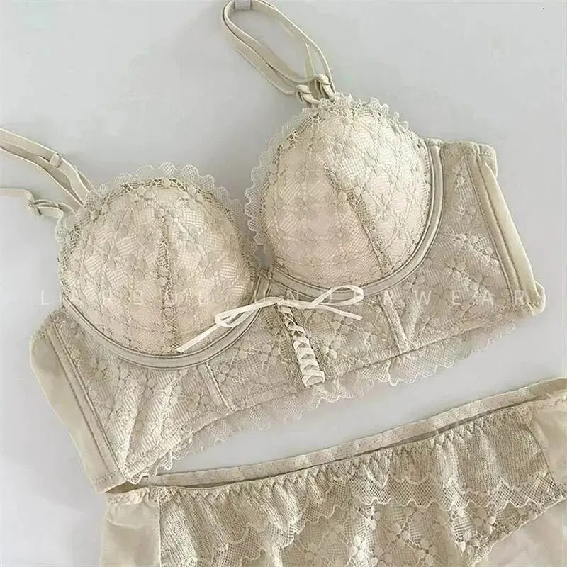 Lace Push Up Bra No Underwear Padding Slim Wireless Seamless Summer Sexy Bralette for Small Chest Lift Side Support Anti Sagging — image 9
