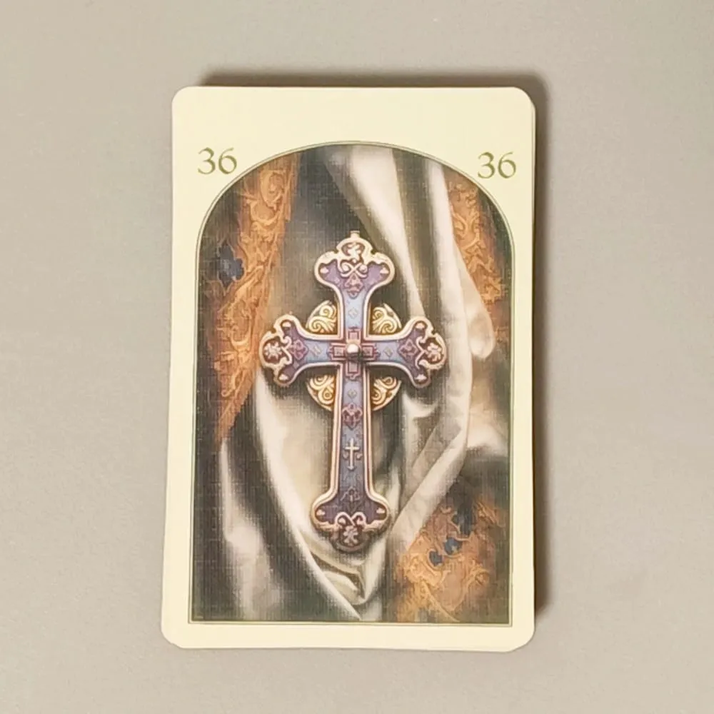 9*6cm Medieval Lenormand Oracle Deck 36 Pcs Cards Printed on 350GSM Double-embossed Cardstock — image 3