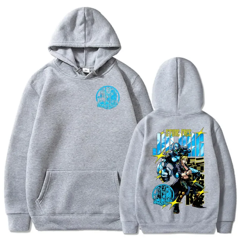 Anime Jojo Bizarre Adventure Stone Free Jolyne Cujoh Hoodies Men's Clothing Fashion Pullovers Long Sleeves Oversized Sweatshirts