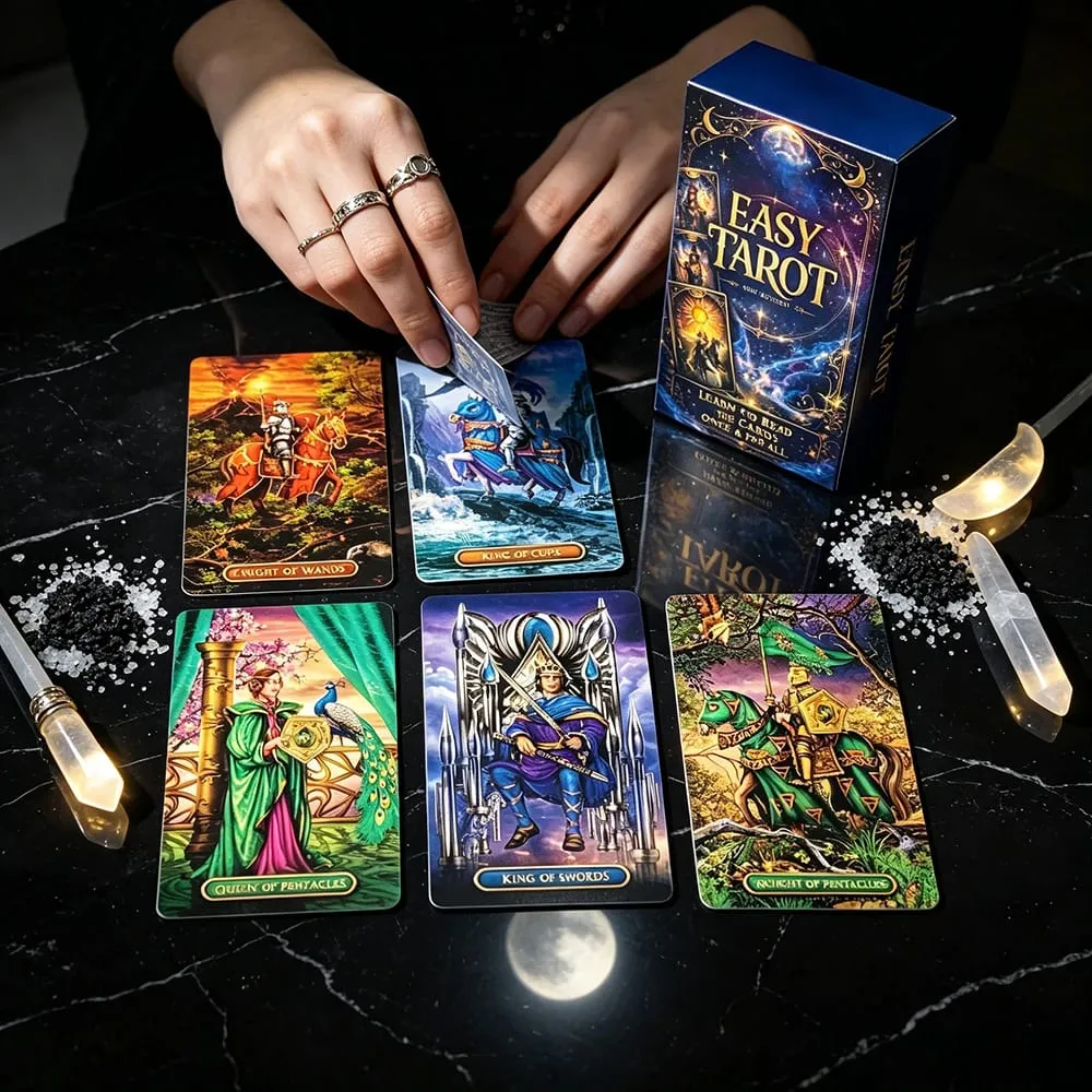 Easy Tarot Deck 78 Cards Learn To Read Tarot Cosmic Starry Sky Cards For Beginner Friendly Witch Divination Board Game Card Game — image 4