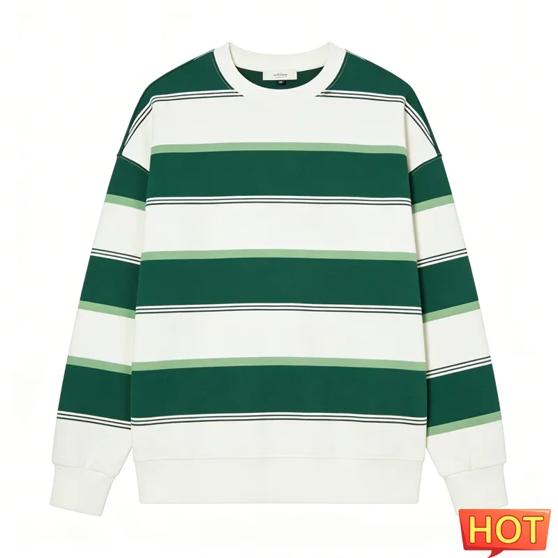 Simple Fashion Striped Pattern Sweatshirts For Men Casual Autumn 3D Printed Long Sleeve Hoodies Loose Daily Wear Basic Pullovers — image 4