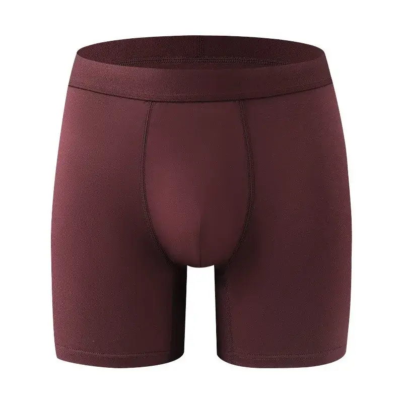 Big Pouch Men Bamboo Fiber Boxer Briefs Breathable Underwear With Fly Opening Mid Waist Sports Trunks Moisture Wicking Soft Cool