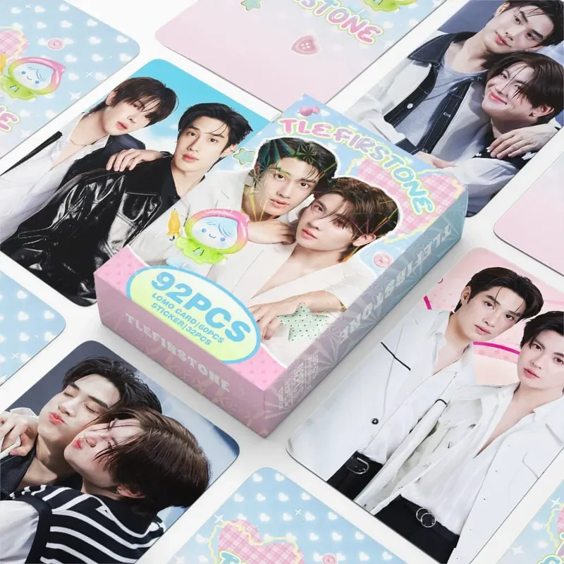 92PCS TLE FIRSTONE Thai Celebrity LOMO Photocards Set with Mini Stickers HD Printed Star Fan Collection Gift