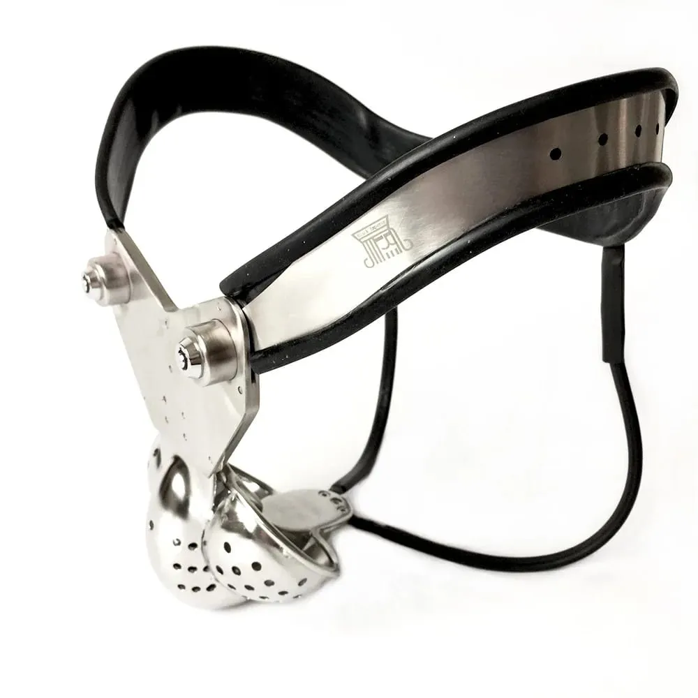 Male Stainless Steel Chastity Belt Cock Cage EMCC Lock Adjustable Metal Chastity Belt BDSM Pang-adultong Produkto Sex Toy para sa Mga Lalaki