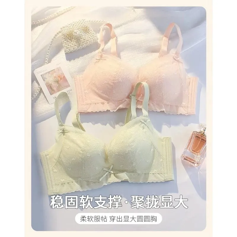 Sexy Pure Desire Breeze Bralette Small Bust Push Up Gathering Anti-Sagging Wirefree Comfort Breathable Lingerie Set Large Look — image 7