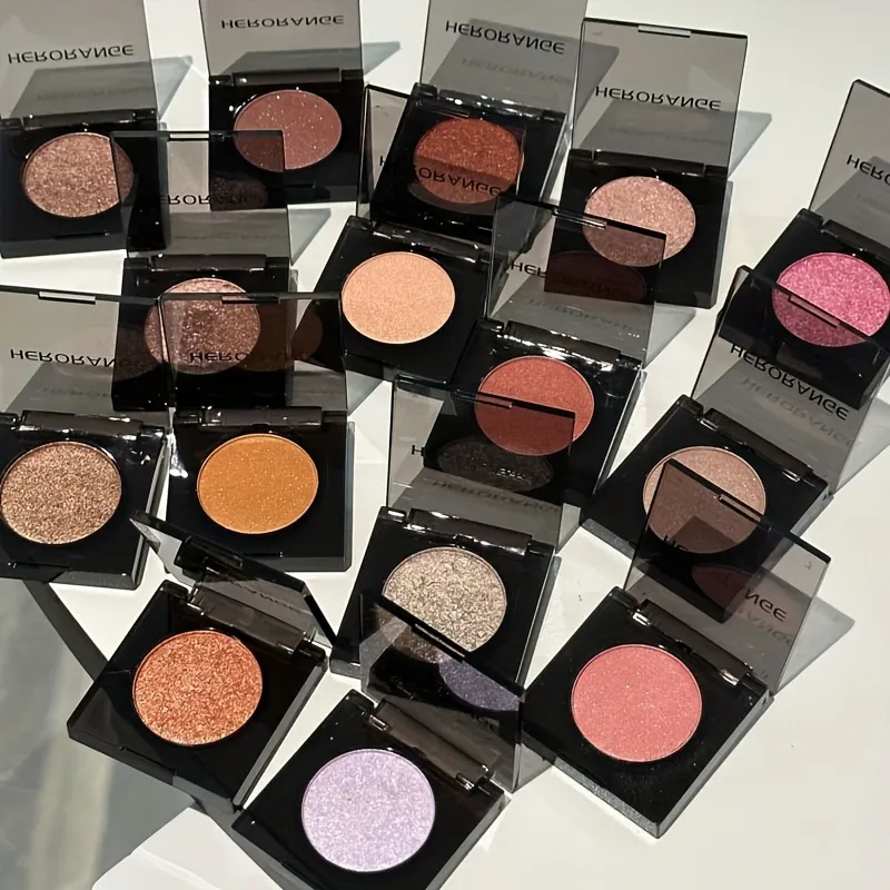 Herorange 16 Color Eyeshadow Highlight Palette Matte Shimmer Orange Brown Pink Champagne Waterproof Portable Festival Mak — image 4