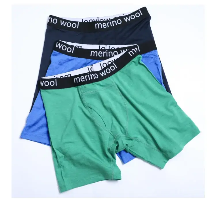 100% Merino Wool Mens Lightweight Boxer Brief Merino Wool Underwear Soft Moisture Wicking Breathable Sports Hiking Underpants