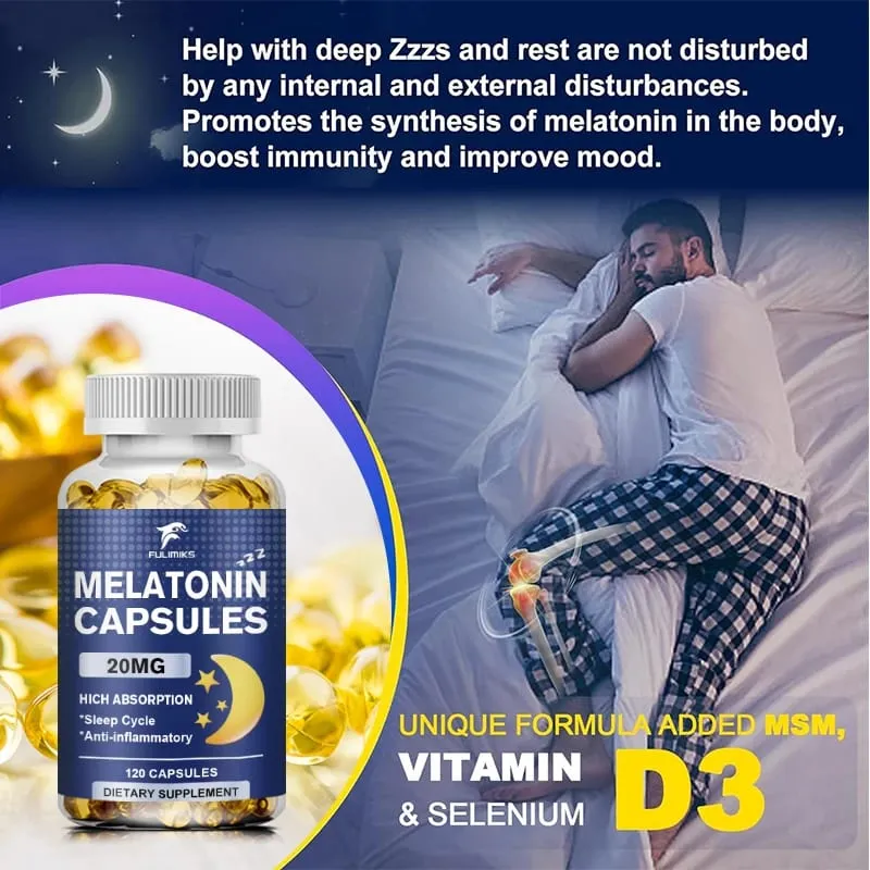 Melatonin 20mg alvási étrend-kiegészítő 120 db eper ízű kapszula melatonint tartalmaz – egészséges alvás — image 6