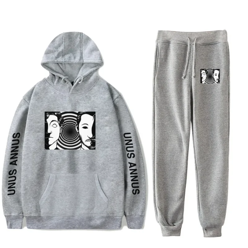Popular Comfortable Unus Annus Print Sweatshirt Sweatpants Suit Hoodies+ Trousers Suit Boys/Girls 2 Piece Set Clothes