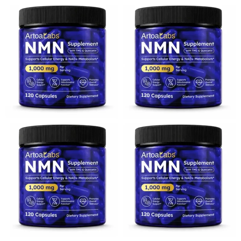NMN Capsules NAD+ & Cellular Energy Support with TMG Quercetin Resveratrol Mitochondrial Function & Antioxidant Health 120 Count