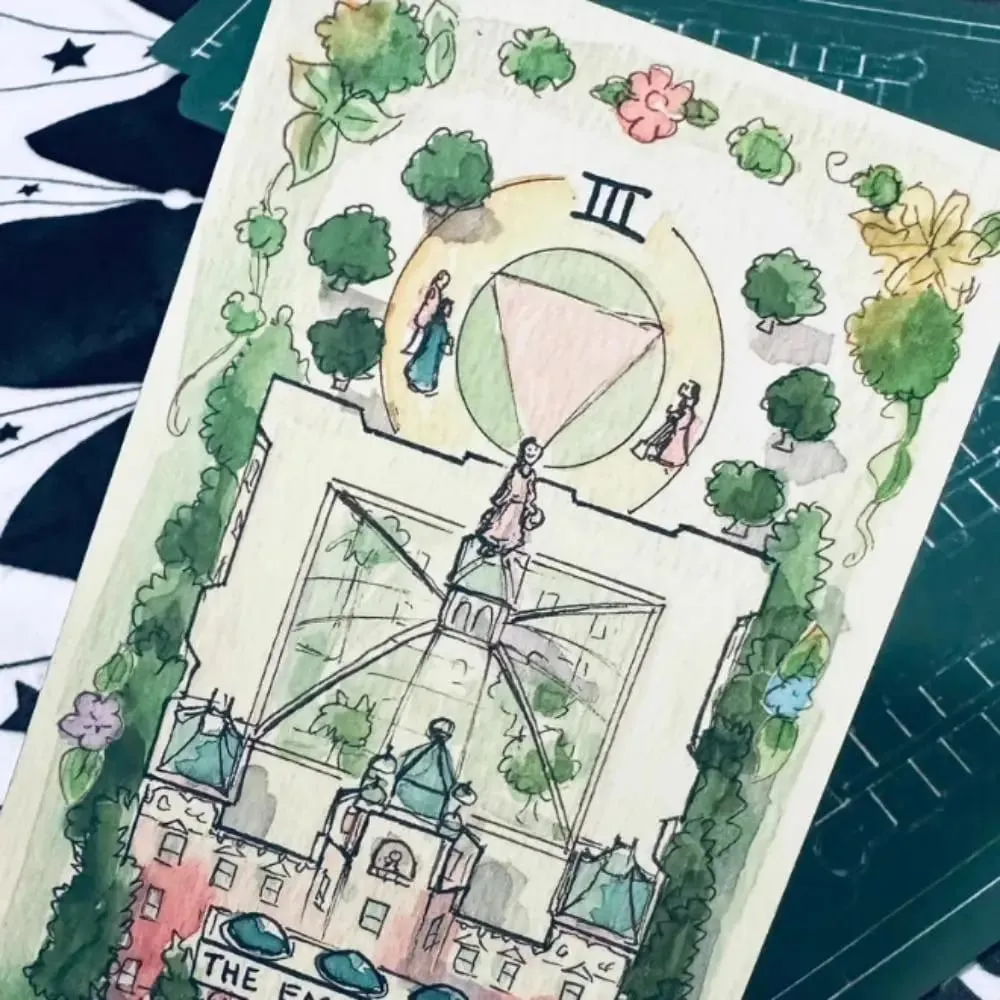 12*7cm The Housing Tarot Deck 78 Pcs Daily Tarot Cards Printed on 350GSM Cardstock Packed In Rigid Box with Green Gilded Edges — image 8
