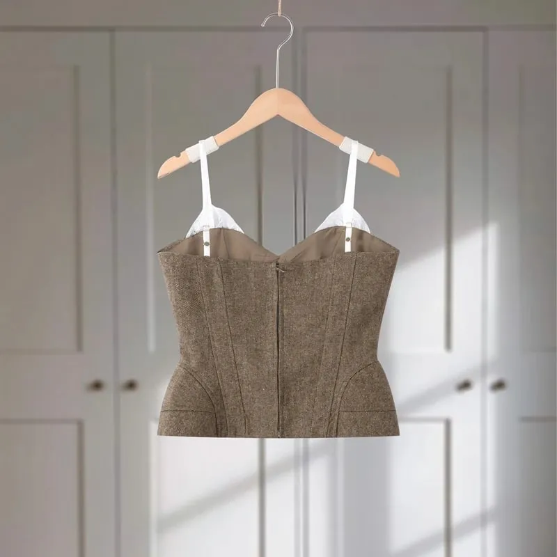Sexy Women's Tank Halter Lace V-neck Sleeveless Backless Solid Female Slim Tanks 2025 Summer Autumn New Street Fashion Lady Top