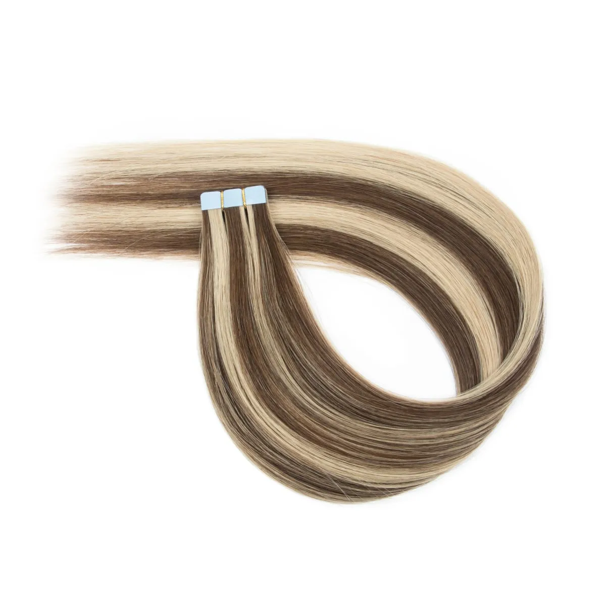 Multi Color Mini Skin Tape In Human Hair Extensions 10 Pieces 12 Inch To 20 Inch Multiple Color Options Remy Hair Natural Comfortable Wear for Women Thickening And Lengthening — image 16