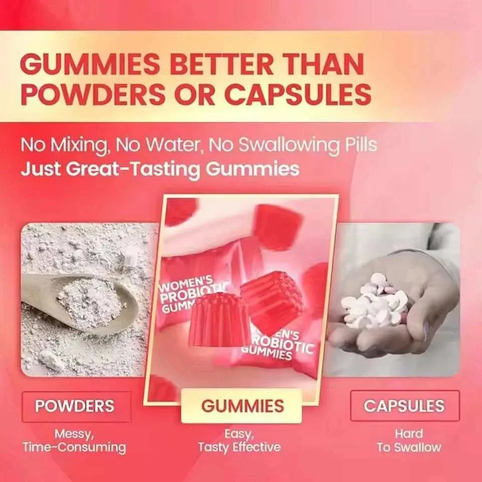 Women Probiotic Gummies With Cranberry For Vaginal & Urinary Health Digestive Health Support Berry Flavor Dietary Supplement