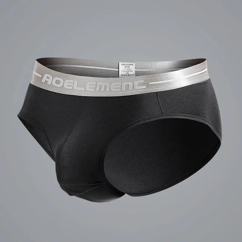 Modal cápsula elevación U convexo ropa interior para hombres bala separada hielo seda cápsula bolsa escritos