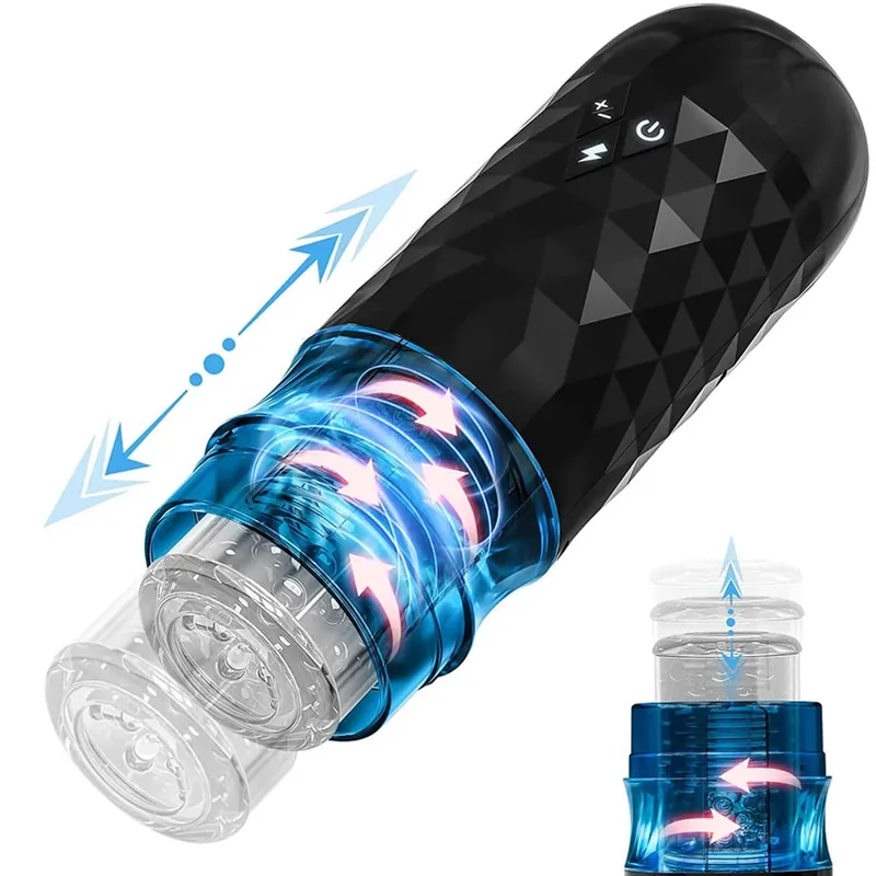 Telescopic Rotating Male Masturbator Automatic Mastubator Cup Vagina Masturbation Equipment Sex Toys for Men Adults Supplies