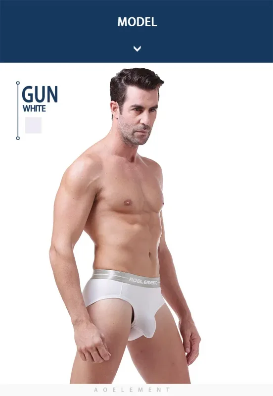 1pc Modal capsule lift U convex men's underwear bullet separate ice silk capsule pouch briefs — image 14