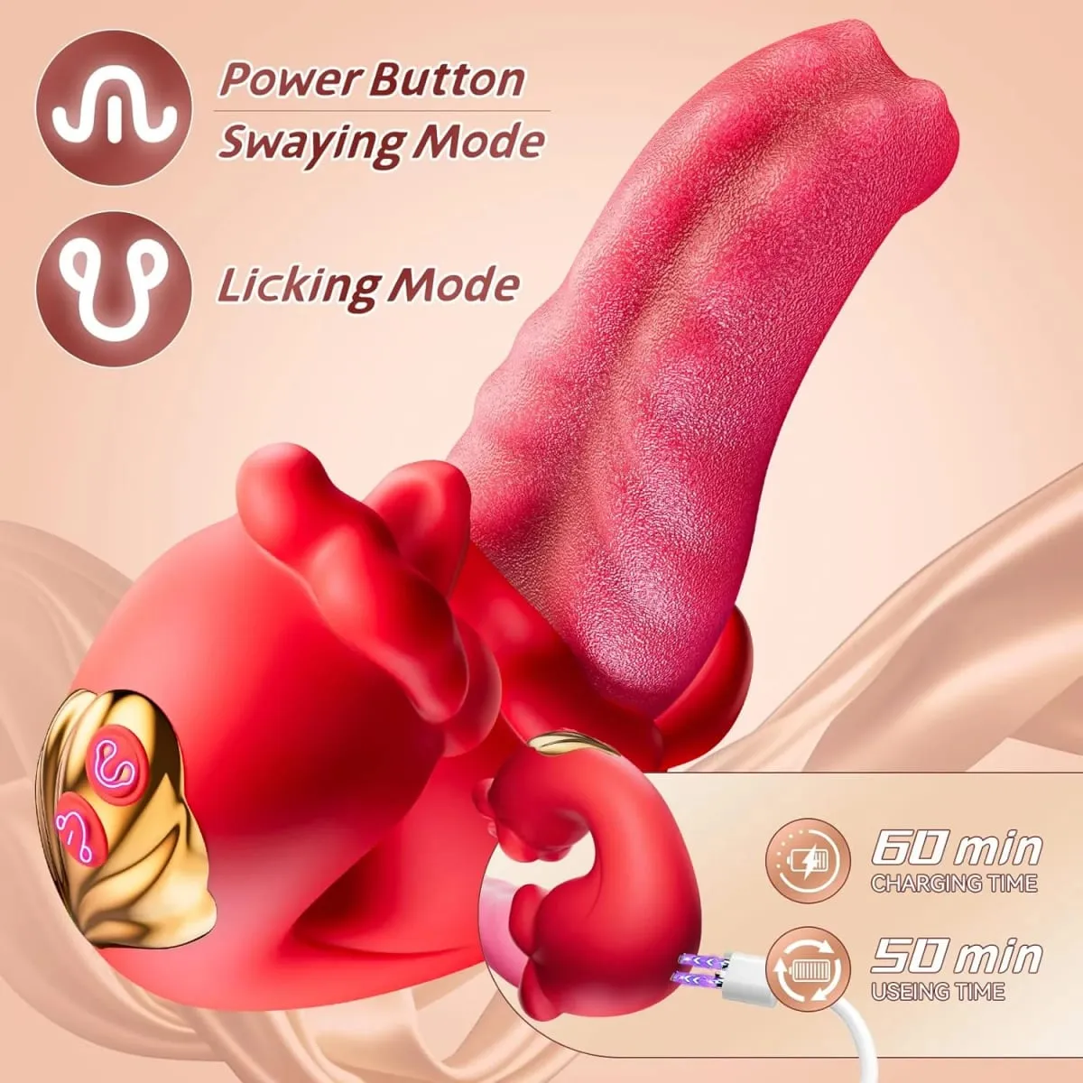 Tongue Licking Swing G-Spot Vibrator Nipple Vagina Clitoris Stimulator Female Vibrating Masturbator Massager Sex Toys for Women