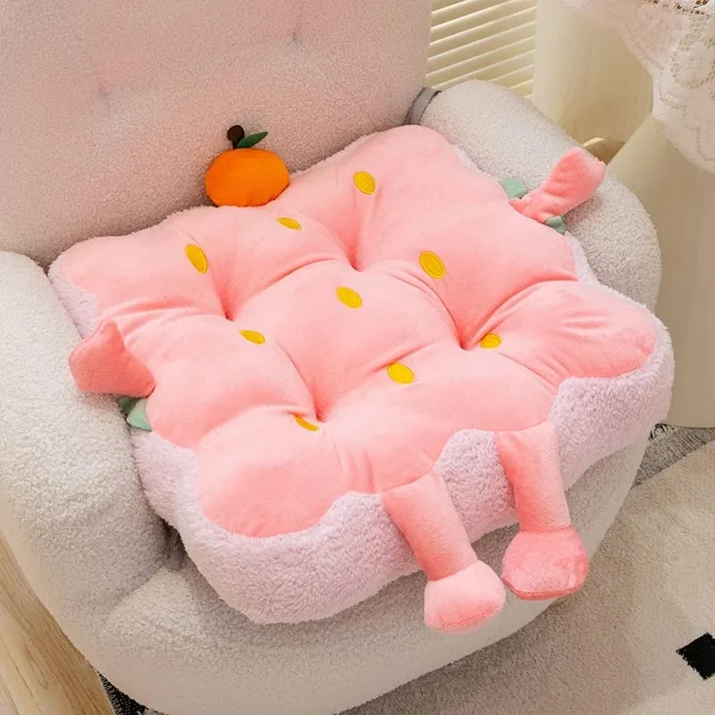 40 cm schattig aardbei zitkussen fruit roze aardbei zachte pluche gevulde stoelmat voor kantoorbank woonkamer thuisbank