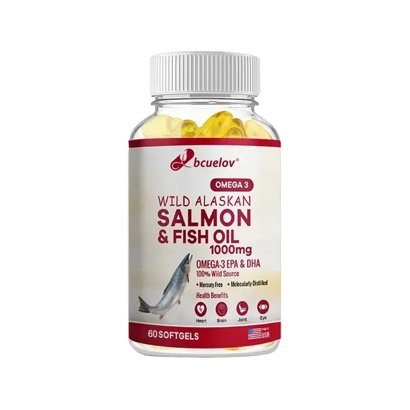 Super Omega-3 EPA/DHA Fish Oil Capsules - Heart Brain & Joint Health Support - Gluten Free Non-GMO