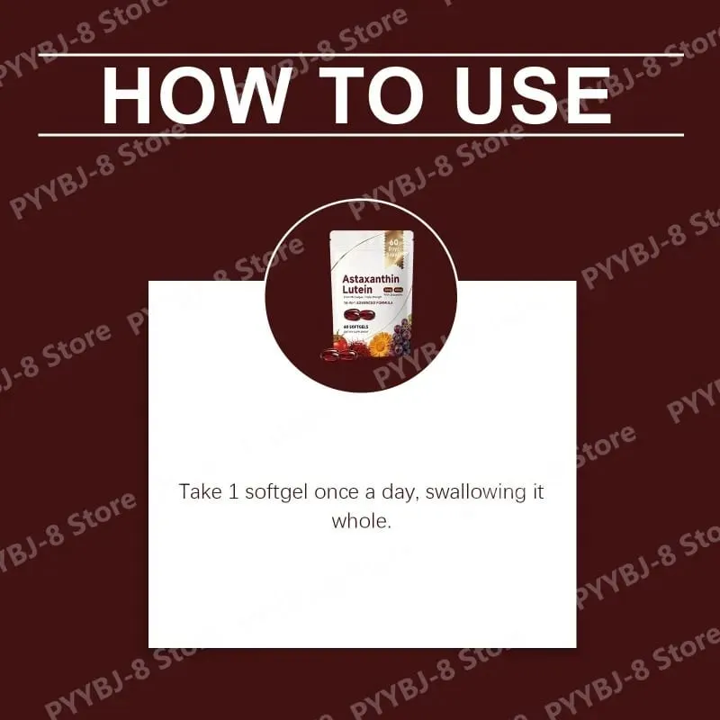 Astaxanthin and Lutein Capsule 60 Count with Grape Seed & Saffron Extract Provide Eye Nutrition Skin and Joint Health Support