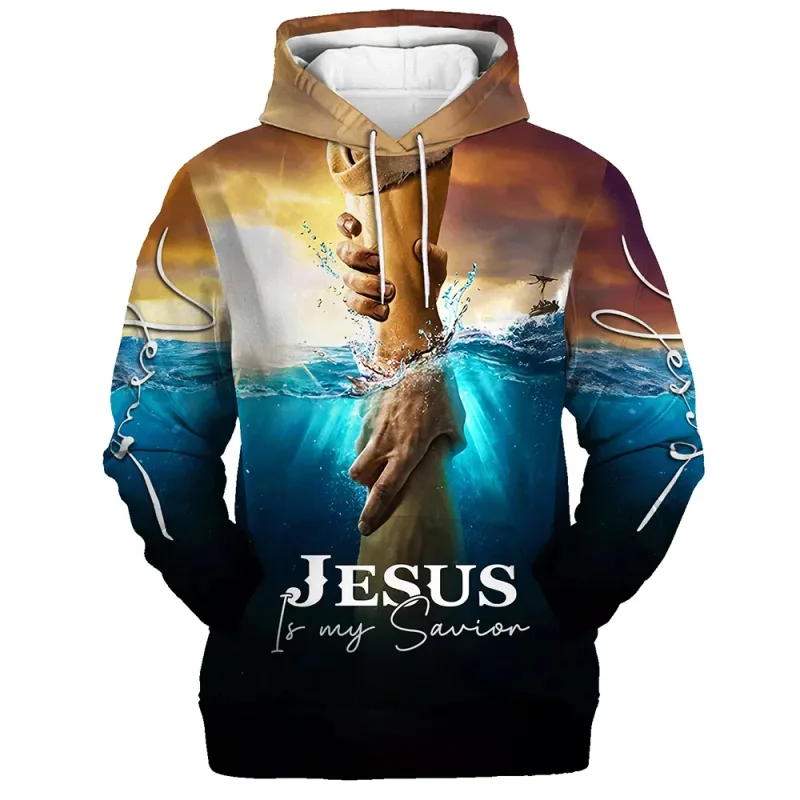 2025 Spring And Autumn God Jesus Graphic Pullovers Animal Lion 3d Printed Hooded Hoodies Sports Casual Daily Unisex Sweatshirts — image 3