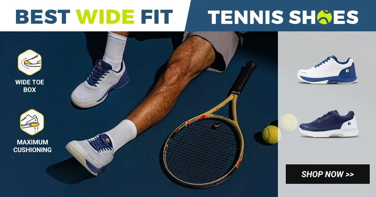 FitVille Men's Wide Width 2E Professional Tennis Training Shoes Breathable Lightweight Non-Slip Sports Sneakers Equipped with Arch Support for All Day Wear — image 8