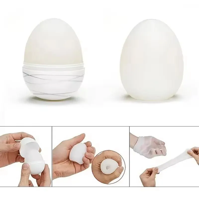 Mini Male Masturbation Eggs Egg-Shaped Male Penis Massager Soft Silicone Pocket-Sized Intimate Care Device Adult Sex Toys