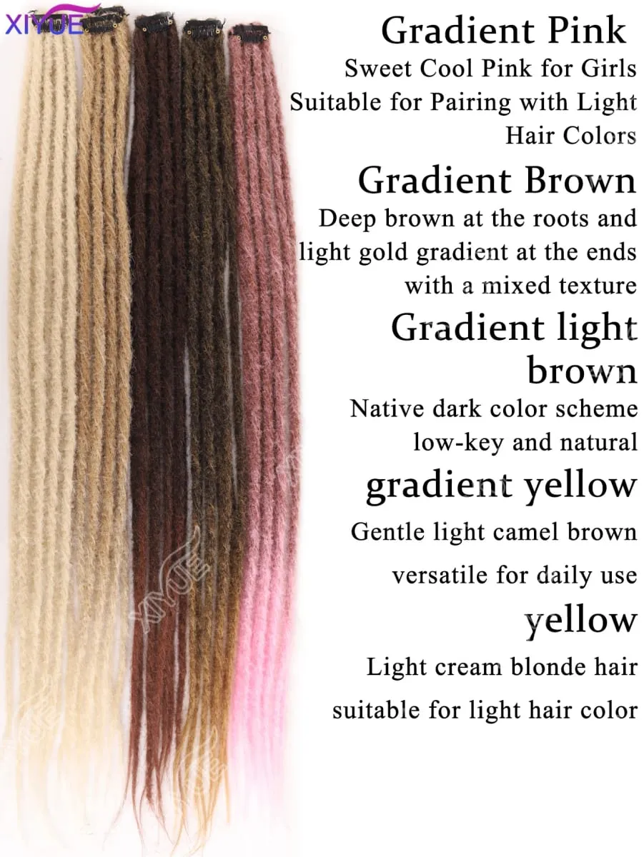 24 Inch Synthetic BB Clip Dreadlock Hair Extensions Dreadlock Extensions Hip-hop Ombre Hair Extensions African Tribe Style XY — image 5