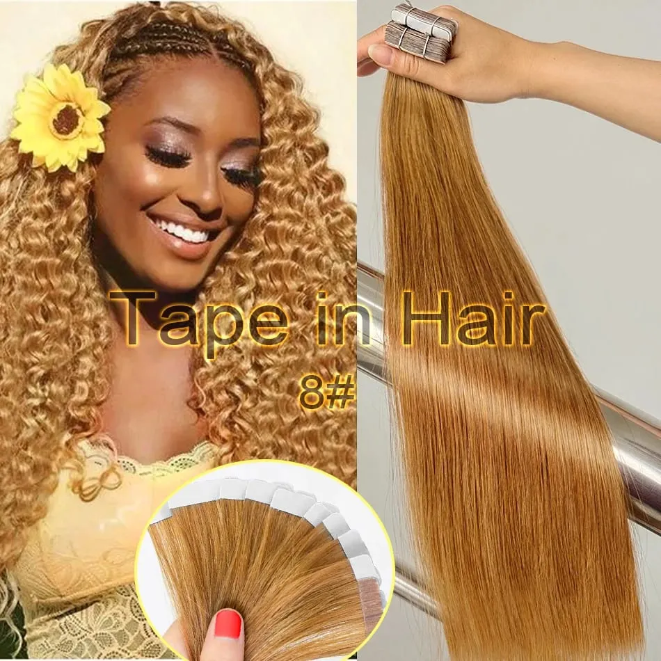 Double Drawn European Wholesale Tape in Extensions Invisible Cuticle Aligned Remy Tape in Hair Extensions 100% Human Hair — image 13