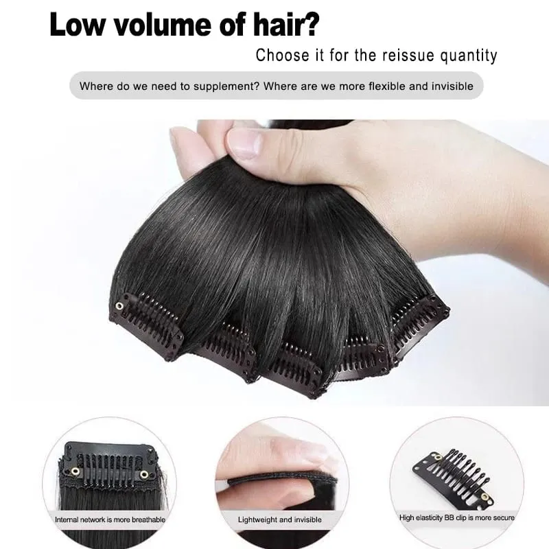 24 Inch Hair Extensions Black Straight Length Synthetic Hair Clips Party Highlights Women's Styling Hair Patches (5pcs in Blac — image 3