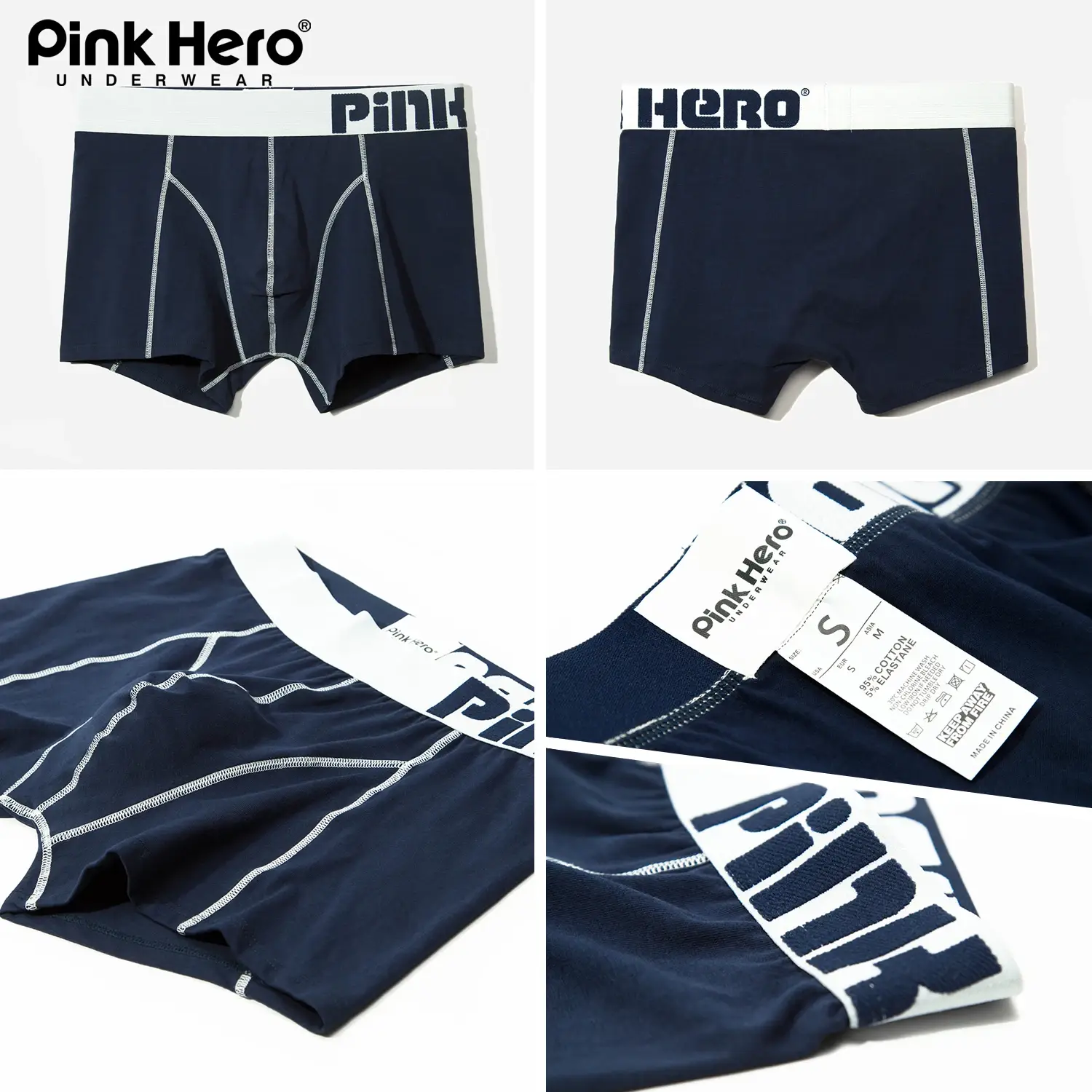 4-PACK PINKHERO Fashion Underpants For Men,Stylish Comfy And Soft Slip Homme,Cotton Fancy Underwear Boxer Briefs,Men's Panties — image 2