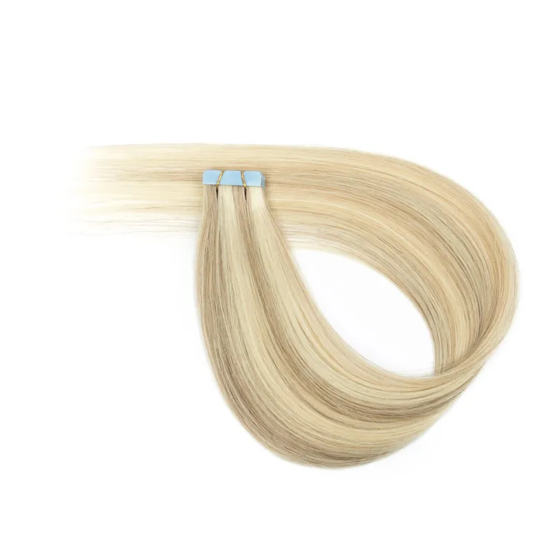 Machine Remy Real Human Hair Invisible Mini Tape in Extensions Skin Weft for Women Side Hair 10pcs Daily Use Wearing