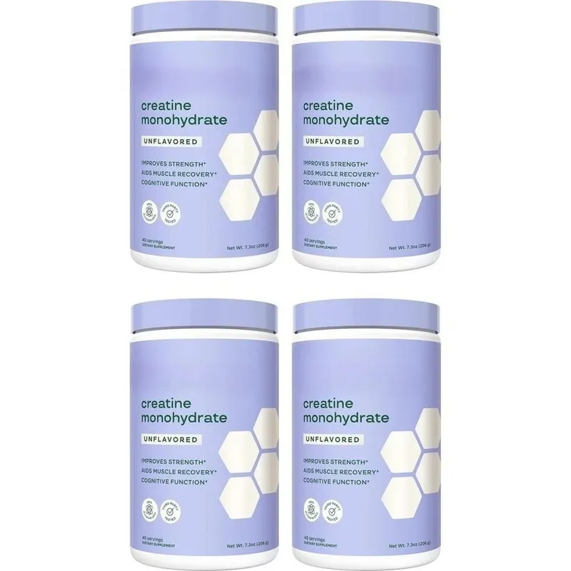 Creatine Monohydrate Powder 100% Micronized Improves Strength Supports Muscle Recovery and Cognitive Function 206g 40 Servings